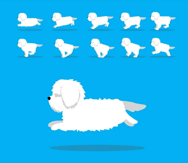 애니메이션 Sequence Dog Lhasa Apso Cartoon Vector — 스톡 벡터