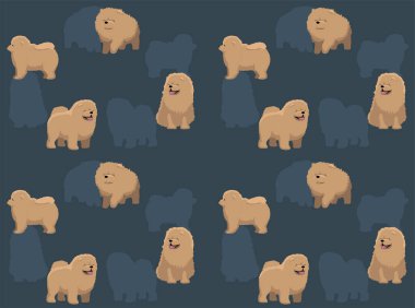 Köpek Chow Chow Kahverengi Ceketli Şirin Çizgi Filmci Kusursuz Duvar Kağıdı Arkaplanı