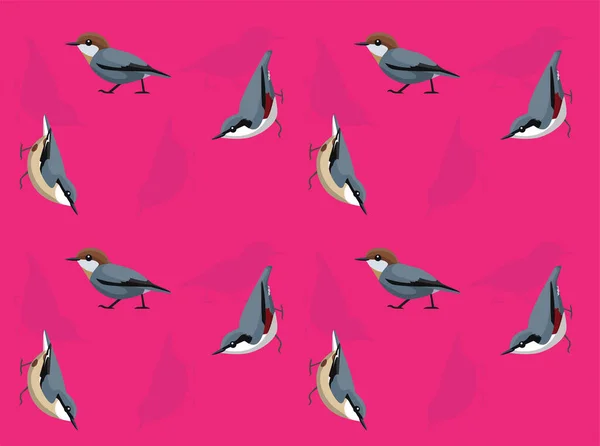 鸟巢可爱卡通无缝壁纸背景图 — 图库矢量图片