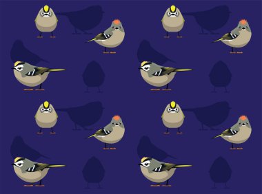 Kuş Kinglet Şirin Çizgi Filmi Kusursuz Duvar Kağıdı Arkaplanı