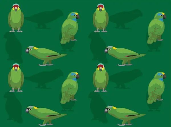 Oiseau Perroquet Festive Amazon Bande Dessinée Sans Couture Fond Écran — Image vectorielle