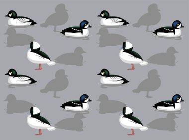 Kuş Ördeği Altın Gözü Çizgifilm Kusursuz Duvar Kağıdı Arkaplanı