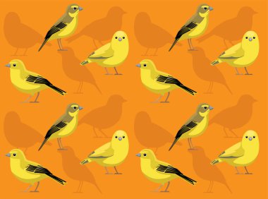 Kuş Safranı Finch Çizgi Filmi Sevimli Kusursuz Duvar Kağıdı Arkaplanı