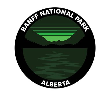 Banff Ulusal Parkı Alberta Vektör Logosu
