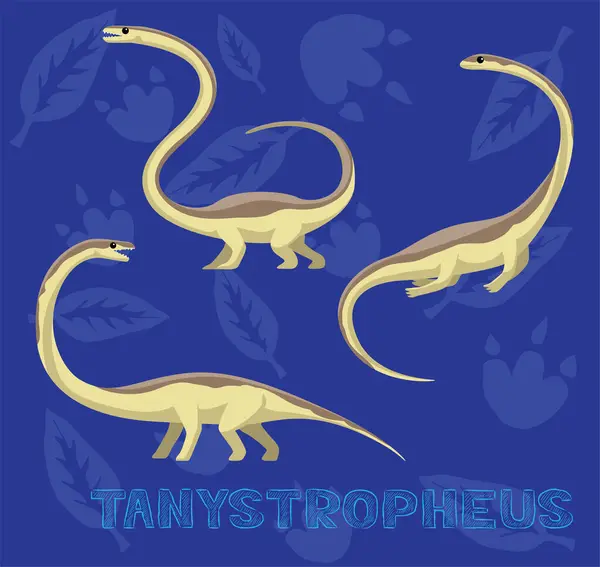 ไดโนเสาร ประหลาดทะเล Tanystropheus การ นเวกเตอร ภาพประกอบ เวกเตอร์สต็อก
