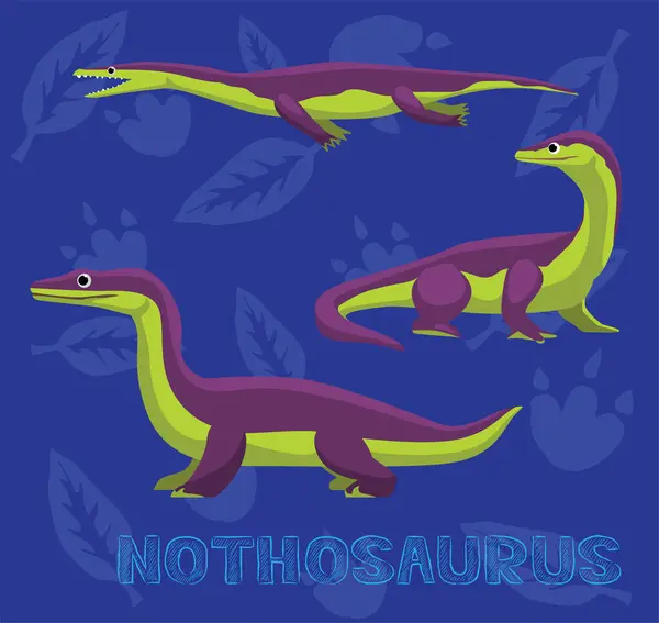 ไดโนเสาร ประหลาดทะเล Nothosaurus การ นเวกเตอร ภาพประกอบ ภาพประกอบสต็อกที่ปลอดค่าลิขสิทธิ์