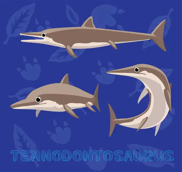 ประหลาดทะเลไดโนเสาร Temnodontosaurus การ นเวกเตอร ภาพประกอบสต็อก