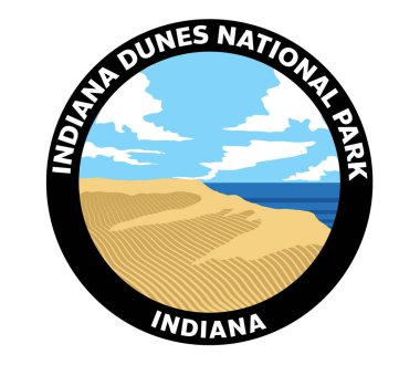 Indiana Dunes Ulusal Parkı Indiana Vektör Logosu