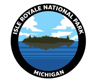 Ada Royale Ulusal Parkı Michigan Vektör Logosu