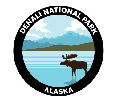 Denali Ulusal Parkı Alaska Vektör Logosu