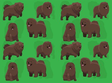 Köpek Chow Chow Çikolata Manto Çizgi Film Şirin Kusursuz Duvar Kağıdı Arkaplan