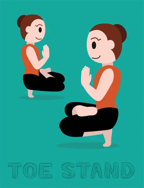 stock vector Yoga Toe Stand Padangushthasana Cartoon Vector Illustration