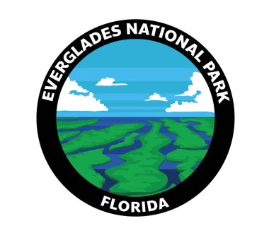 Everglades Ulusal Park Florida Vektör Logosu