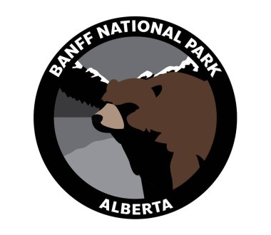 Banff Ulusal Park Boz Ayı Vektör Logosu