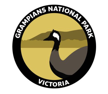 Grampians ULUSAL PARK Emu Vektör Logosu