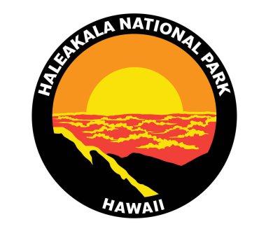 Haleakala Ulusal Park Hawaii Vektör Logosu