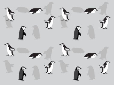 Chinstrap Penguen Dekorasyonu Çizgi film Şekersiz Duvar Kağıdı Arkaplanı