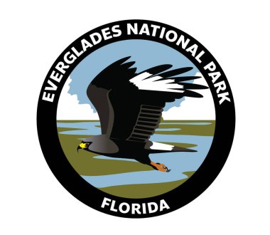 Everglades Ulusal Park Florida Vektör Logosu Salyangoz Uçurtması