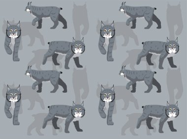 Lynx Kanada Vahşi Kedi Çizgi Filmi Sevimli, Kusursuz Duvar Kağıdı Arkaplanı