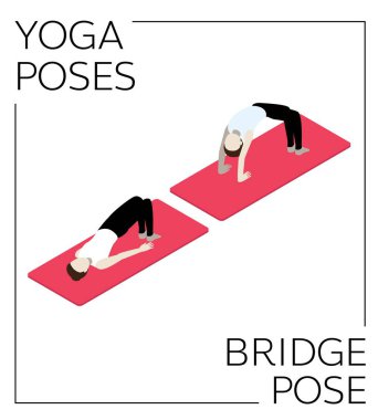 Yoga Poz Köprüsü Isometric Vektör Ayarları