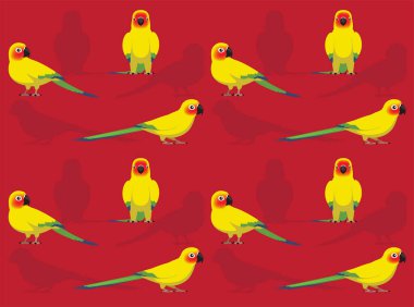 Papağan Sun Muhabbet Kuşu Conure Egzotik Hayvan Çizgi Filmi Karakteri Kusursuz Duvar Kağıdı Arkaplanı