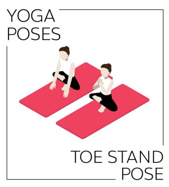 Yoga Poz Başparmağı Isometric Vektör Ayarları