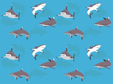 Gri resif köpekbalığı çizgi film karakteri Kusursuz Duvar Kağıdı Arkaplanı