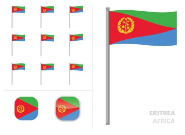 Eritrea Flag Ülke Sallama Canlandırma Uygulaması Simge Vektörü