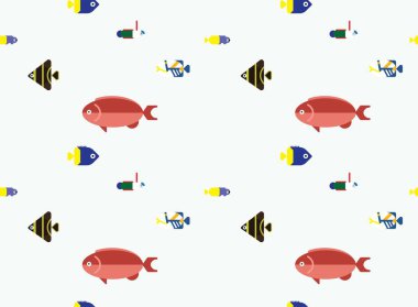 Şirin Balık Karakteri Kusursuz Arkaplan Duvar Kağıdı Deseni 5