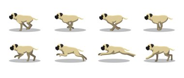 Mastiff Yan Çizgi Film Canlandırma Çerçeve Vektörü