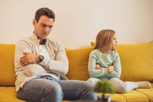 Father Daughter Having Conflict Home — Stock Photo, Image