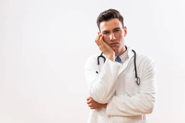 Image Tired Worried Doctor — Stock Photo, Image