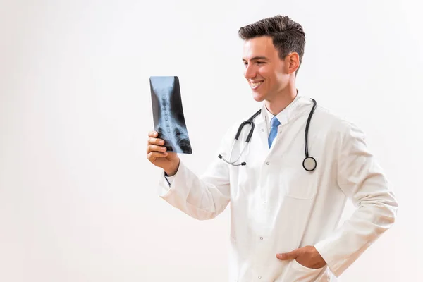 Image Young Doctor Doctor Holding Ray — Stock Photo, Image