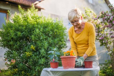 Bahçesinde bahçıvanlığın kutlu olsun. Çiçek dikiyor..