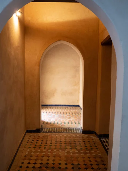 Marrakech/Morocco; January 26 2023 :Door inside of the Bay Palace in Marrakech Morocco