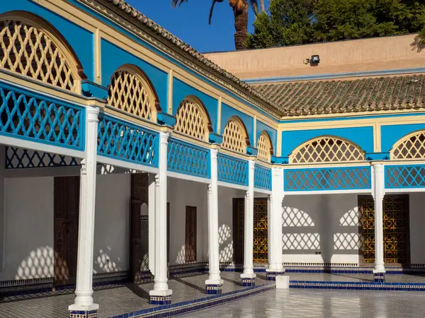 Marrakech/Morocco; January 26 2023 :Yard inside of the Bay Palace in Marrakech Morocco
