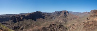 Degollada de la Yegua bakış açısından panoramik manzara, San Bartolome de Tirajana Gran Canaria
