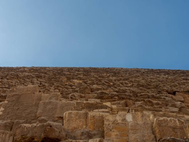 Panoramik manzara Giza Piramidi, El Kahire Mısır 'daki Keops