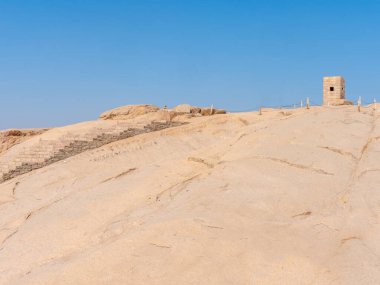 Mısır 'daki antik Aswan taş ocağının panoramik görüntüsü