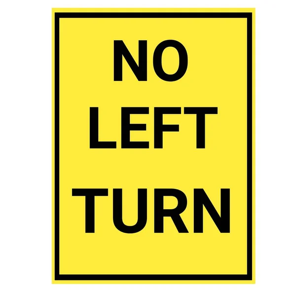Left Turn Sign Wit Yellow Background — Stock Photo, Image