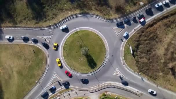 Rom Italien November 2022 Straßenkreuzung Mit Kreisverkehr Und Unterschiedlichen Richtungen — Stockvideo