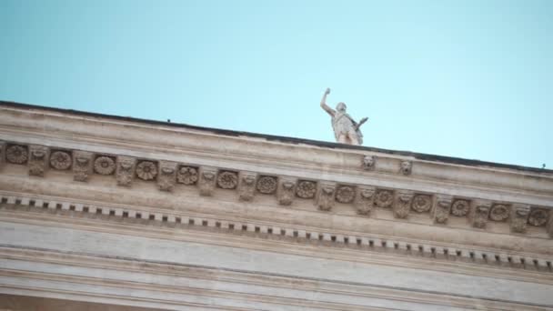 Oude Paleis Beroemde Capitoline Hill Majestueus Gebouw Exterieur Met Stenen — Stockvideo