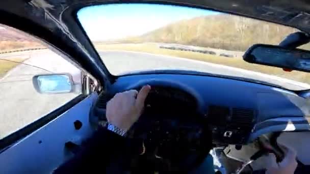 Skilful Drifting Maneuvers Professional Driver Training Playground View Driving Car — Video
