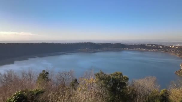 Historical Place Centre Rome Famous Albano Lake Surrounded Mountain Hills — Stock videók
