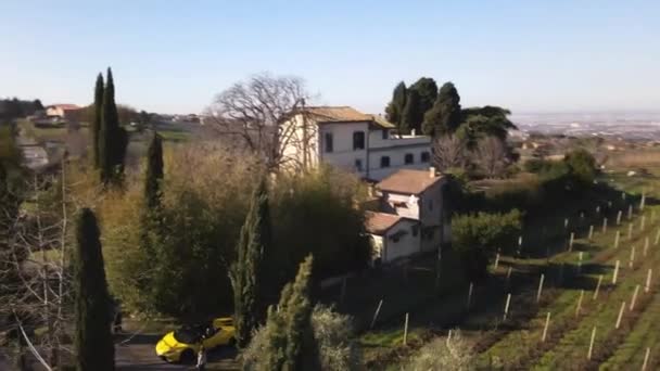 Rome Italy November 2022 Traditional Vineyard Italian Countryside Parked Luxury — Video Stock