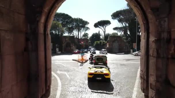 Rome Italy November 2022 Ексклюзивні Спортивні Автомобілі Вулицях Риму Суперкари — стокове відео