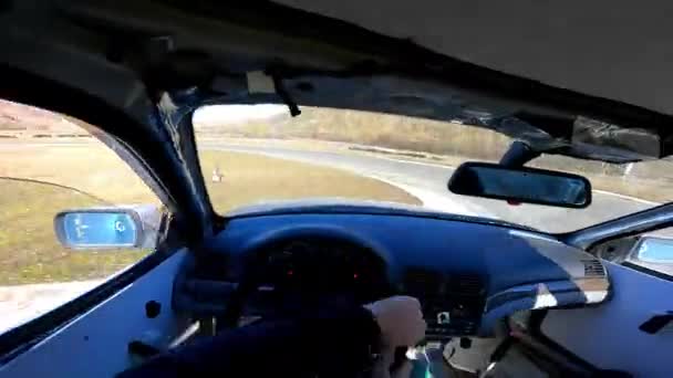 Dangerous Kind Sport Training Playground Driver Car Making Abrupt Maneuvers — Αρχείο Βίντεο