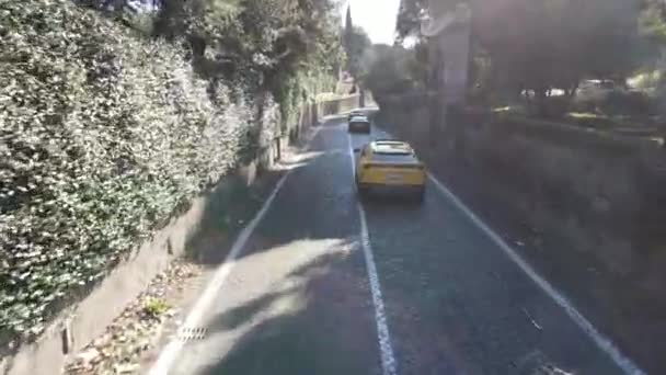 Rome Italy November 2022 Driving Sports Cars Ancient Streets Rome — Αρχείο Βίντεο
