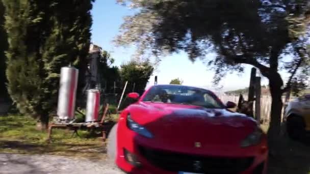 Rome Italy November 2022 Ferrari Lamborghini Exclusive Automobiles Collection Parked — Vídeo de Stock