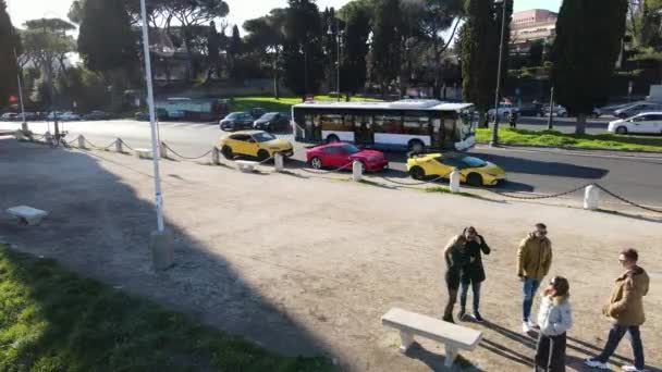 Rome Italy November 2022 Exclusive Collection Italian Sports Cars Parked — Vídeo de Stock